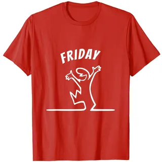 Lustiges Line Man Motiv im La Linea Style, Friday Cheers T-Shirt