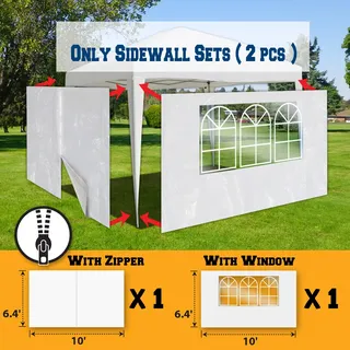 BenefitUSA Sidewalls 10'X6.4' Size for Tent Outdoor Pop Up Canopy Gazebo Marquee with Zipper&Window
