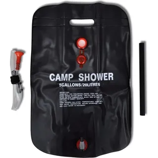 vidaXL Campingdusche 2 Stk. Solar 20 L - Schwarz