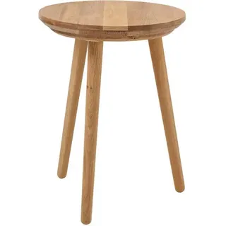 Mid.you Hocker , Eichefarben , Holz , Eiche , massiv , rund , 35x45x36 cm , Wohnzimmer, Sessel, Hocker & Hockerbänke, Sitzhocker