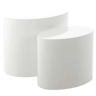 Actona GROUP Couchtisch "Mice 2er Set - oval, skandinavisch & modern, pflegeleicht, Komplettset" Couchtisch, Beistelltisch, moderne ovale Form (Set, 2 st). in verschiedenen Farben, pflegeleicht, hochglanz weiß