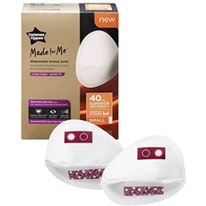 Tommee Tippee Made for Me Daily Disposable Breast Pads, Small, 40 Pack, Soft, Absorbent and Leak-Free, Contoured Shape, Adhesive Patch