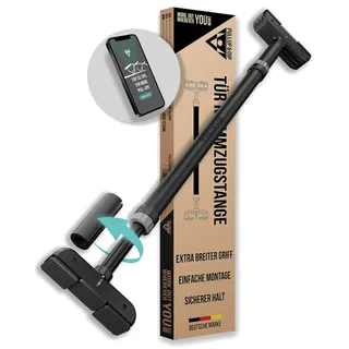 PULLUP & DIP Klimmzugstange für Türrahmen zum Einhängen ohne Schrauben und kein Abrutschen, Profi Türreck, Pull-up Bar mit gepolsterten Griffen (Klimmzugstange Teleskop)
