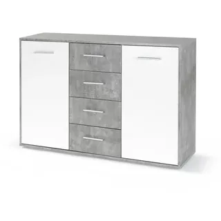 Forte Sideboard 206,1 x 86,3 x 41,6 cm dunkelgrau / silber