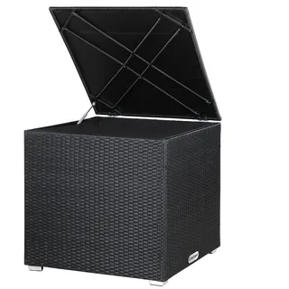 Gartenbox Polyrattan 318L Schwarz mit Innenverkleidung wetterfest