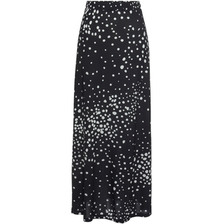 Maxirock VIVANCE "mit Punkteprint und elastischem Bund aus Jerseyware", Damen, Gr. 38, schwarz-weiß (schwarz, weiß, bedruckt), Jersey, Obermaterial: 100% Viskose, gepunktet, figurumspielend lang, Röcke Maxirock, sommerlicher Jerseyrock, langer Damenrock, Sommerrock mit Pünktchen