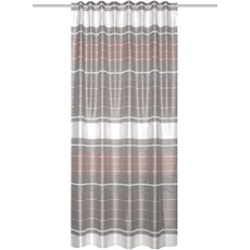 Bild Home WOHNIDEEN Vorhang Anouk Dekostoff Querstreifen mit Effektfransen | Rose | 160 x 140 cm