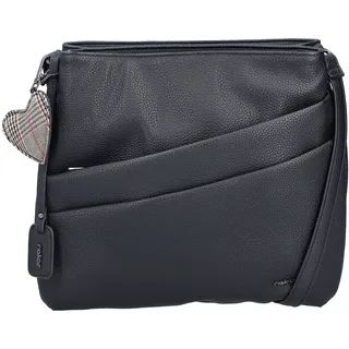 Umhängetasche RIEKER, Damen, Gr. B/H/T: 24cm x 27cm x 6cm, schwarz, Lederimitat, unifarben, Taschen Umhängetasche, Schultertasche, Damen Handtasche mit zwei Hauptfächern