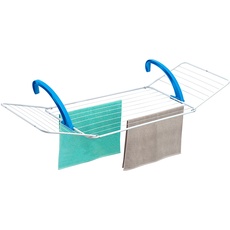 Casabriko Wäscheständer für Balkon 180x55x4.5 cm weiß/azurblau