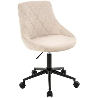 Carryhome Jugenddrehstuhl , Schwarz, Beige , Metall, Textil , Raute , Drehkreuz , 55x78-90x56 cm , Babymöbel & Kindermöbel, Kinderzimmer & Jugendzimmer, Kinderdrehstühle & Jugenddrehstühle