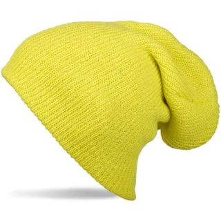 Stylebreaker Feinstrick Beanie gelb