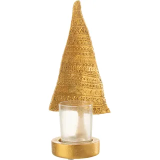 J-Line Kerzenhalter Weihnachtsbaum - Polyresin - Gold - Large - Bunt