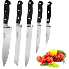 SanCook Messerset Küchenmesser Sets, Professionelle Messer Sets-5 Stück ultrascharfe Küchenmesser, Edelstahlmesser mit hohem Carbon Edelstahl-Messer mit Messer und ergonomischen Griff