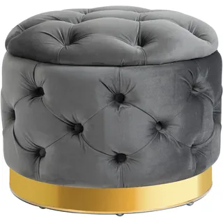 Homcom Sitzhocker mit Stauraum Stoff 55 x 42 x 55 cm Grau