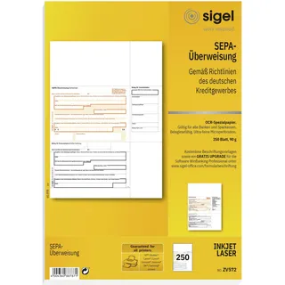 Sigel Bankformular SEPA-Überweisung A4 weiß