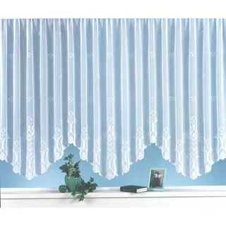 WECKBRODT Gardine WECKBRODT "Alina" Gr. 1, weiß, B:250cm H:145cm, Jacquard, Polyester, Gardinen, Gardine, Bogenstore, Jacquard, halbtransparent, Allover, Motiv, Bordüre, Store