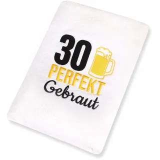 Abc Casa 30. Geburtstag Geschenk Handtuch mit gesticktem Bierkrug, perfekt für Männer - EIN nützliches Geschenk für 30 Jahre - eine wunderbare Geschenkidee zum 30