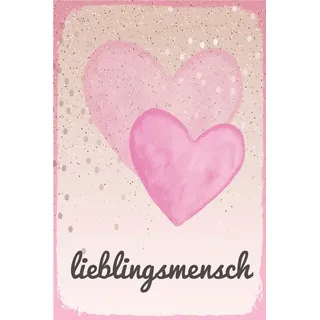 Metallbild QUEENCE "Liebling", rosa (farbe bild(er): rosa), B:30cm H:20cm, Metall, Stahl, Bilder, Metallbild, Stahlschild, Blechschild, Lieblingsmensch, Wanddeko, Wandbild