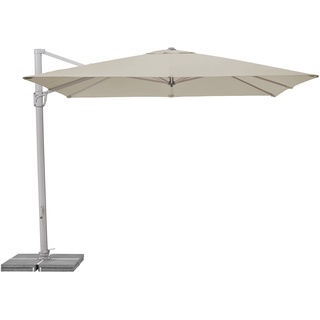 Suncomfort by Glatz Sonnenschirm Sunflex, off grey, 300 x 300 cm quadratisch, Gestell Aluminium, Bespannung Polyester, 28 kg