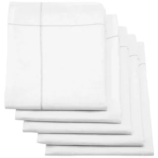 ZOLLNER 5er Set Geschirrtücher, 50x70 cm, Halbleinen, weiß grau