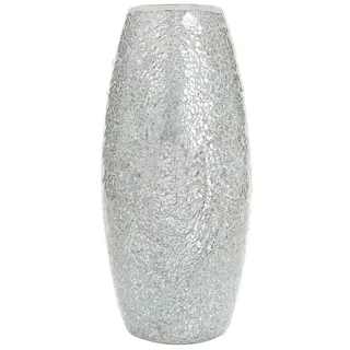 Dekorative glitzernden Sparkled Mosaik Blumen Vase Geschenk, Glas Height 30cm* Diameter 8 cm (Silber)