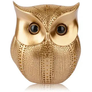 ZJ Whoest Eulenstatue, Retro-Buho-Eulen-Figuren für einzigartige Heimdekorationen, Wohnzimmer-Dekorationen, goldene Bürodekoration, kleine Deko-Artikel für Regal, Bücher-Selbst-TV-Ständer, Geschenke