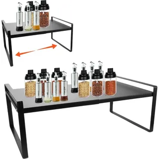 Erweiterbares Küchenregal 35-65 cm, Faltbares Regal für Esszimmer und Badezimmer, Stapelbares Kräuterregal für zusätzlichen Stauraum