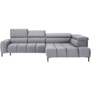 Welnova Ecksofa , Hellgrau , Textil , Ottomane rechts, L-Form , 300x216 cm , Made in Eu , Typenauswahl, Stoffauswahl, seitenverkehrt erhältlich, Hocker erhältlich , Wohnzimmer, Sofas & Couches, Wohnlandschaften, Ecksofas