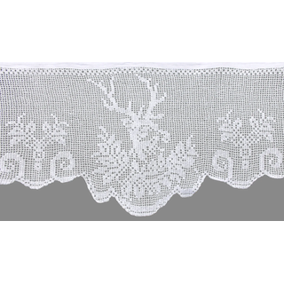 Gardine "HIRSCH" Gr. 2, weiß, B:90cm H:180cm, Baumwolle, HOSSNER - ART OF HOME DECO, Gardinen, Gardine