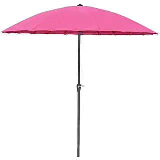 Gardenson Sonnenschirm , Schwarz, Pink , Textil , 255x250x255 cm , höhenverstellbar, UV-beständig, wetterbeständig, geeignet für Balkon , Sonnenschutz, Sonnenschirme