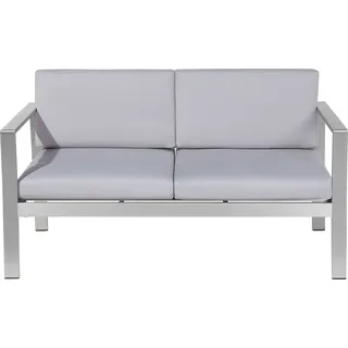 Beliani Gartensofa 2-Sitzer Aluminium  Hellgrau