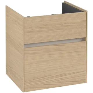 Villeroy & Boch Collaro Waschbeckenunterschrank, 2 Auszüge, Waschbecken mittig, 510x546x414mm, C00700VJ, Farbe: Front/Korpus: Nordic Oak, Griff: Cashmere Grey