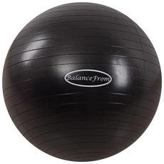 BalanceFrom Unisex-Erwachsene Exercise Ball Gymnastikball, Schwarz, 23-26in (58-65cm), L