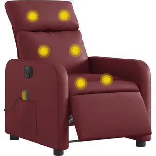 vidaXL Massagesessel Elektrisch Kunstleder 89,5 x 95,5 x 0 cm Lila/Rot