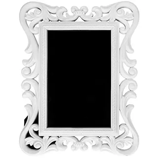 Ideen mit Herz Bilderrahmen mit Relief | Barock-Stil | Fotorahmen zum Bemalen | DIY (Design 01 | 17,5 x 22,5 cm | für Fotogröße 10 x 15 cm)