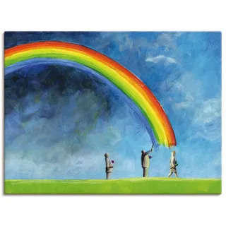 ARTland Leinwandbild Regenbogen malen Größe: 40x30 cm - Blau