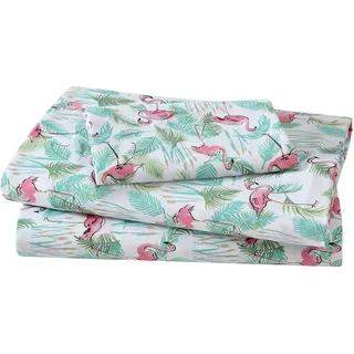 Beatrice Home Fashions Mikrofaser-Bettwäsche-Set, weich, bequem, 30,5 cm Tiefe Taschen, Doppelbett, Flamingo-Paradies-Rosa