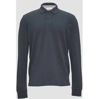 S.Oliver Poloshirt aus Piqué mit Logo-Stickerei, schiefergrau XL