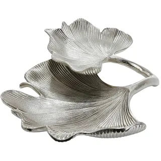 Gilde Schale Ginkgo Blatt, Silber silberfarben, silberfarben