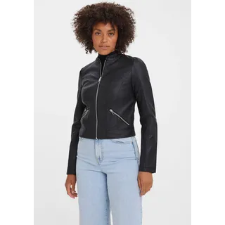 Vero Moda Lederimitatjacke »VMKHLOEFAVO 22 SHORT COATED JACKET«, schwarz