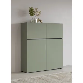 OTTO home Highboard »Cross, moderne grifflose Hochkommode mit 4 Türen,Türkommode« Hochschrank, Höhe 139 cm mit viel Stauraum, Einlegeböden verstellbar,