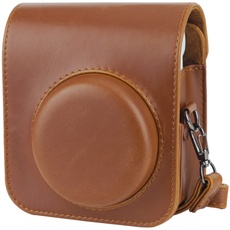 Cpano Kameratasche aus Kunstleder kompatibel mit der Instax Mini 12, mit verstellbarem Schultergurt und Zubehörtasche. (Braun)