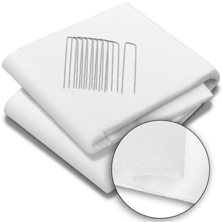VOUNOT Gartenvlies Frostschutz mit 10 Erdanker, Frühbeetvlies Frostschutzvlies für Pflanzen, Wintervlies zur Abdeckung von Gemüsebeeten, Wasserdurchlässig UV-Stabilisierung, 50g/m2, 1,5 x 10 m