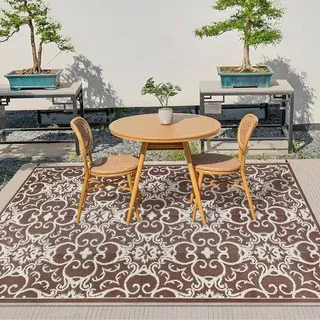 Wasserdichte Outdoor-Matratze - tragbare Picknickdecke - umkehrbar und leicht - für Garten, Terrasse, Balkon, Dach, Strand und Grill - Weiß