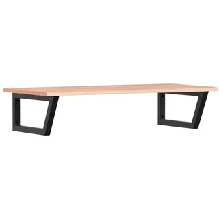 vidaXL Waschtischplatte mit Halterung Stahl und Massivholz Eiche - Braun