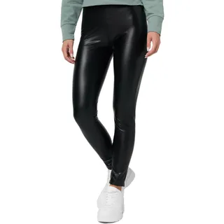 Nur Die Leggings in Leder-Optik Relax & Go Kunstleder High Waist Treggings mit weicher Innenseite & Bund Damen, schwarz, L