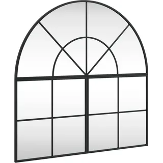 Wandspiegel Schwarz 80x80 cm Gewölbt Eisen - Schwarz