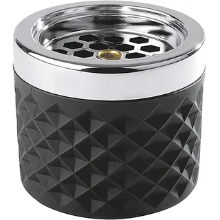 APS Windaschenbecher mit Deckel Ø 9,5 cm Höhe 8 cm Schwarz