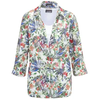 GOLDNER Klassische Bluse »Kurzgröße Set aus Spitzenbluse und Jerseytop«, bunt