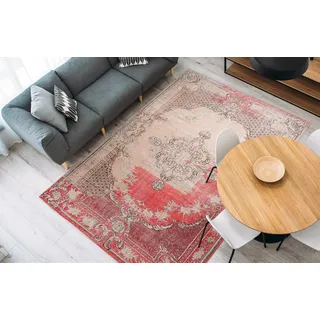 Arte Espina Teppich "Vintage 8405" rechteckig 9 mm Höhe Kurzflor im Vintage Design, Wohnzimmer, rot
